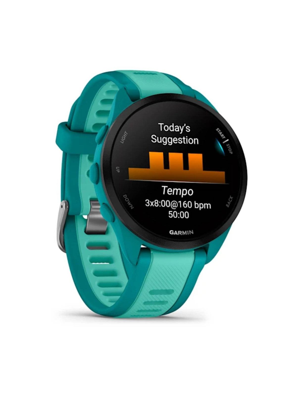 Forerunner 165 Music Turquoise Smart Watch with Charging Cable | W92 - view 3