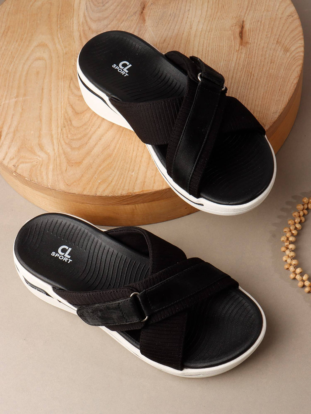 Women Black Orthopedic Sandals | SD89 - view 3