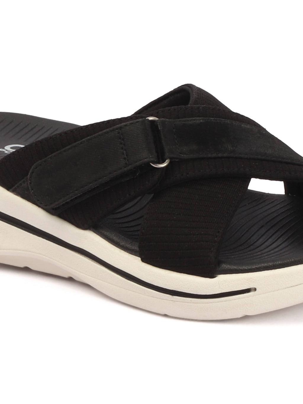 Women Black Orthopedic Sandals | SD89 - view 7