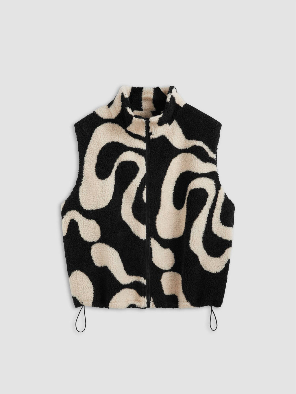 Fleece High Neck Geometric Puffer Vest | JC78 - view 6