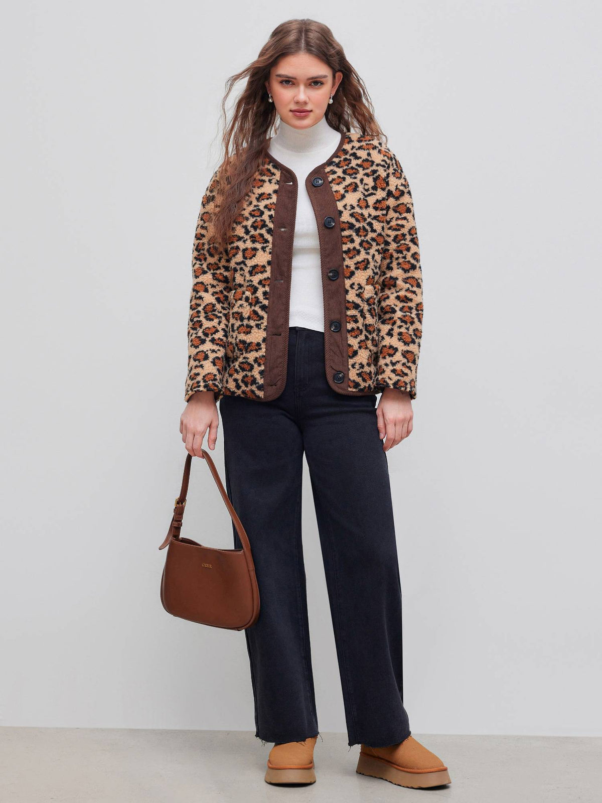 Leopard Fleece Puffer | JC78 - view 3