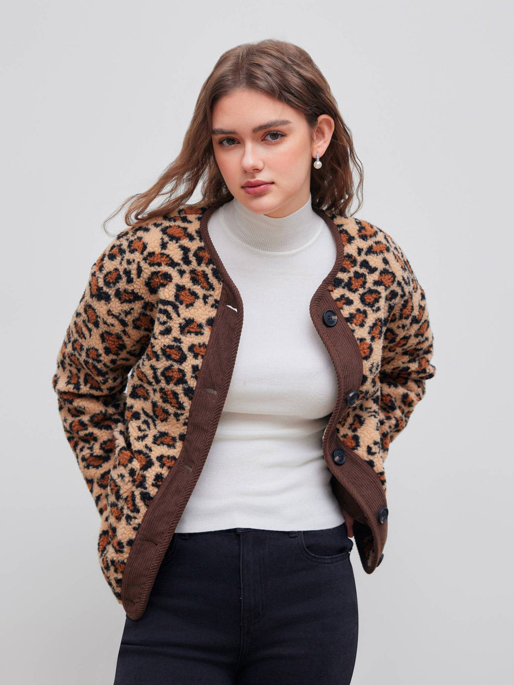 Leopard Fleece Puffer | JC78 - view 5