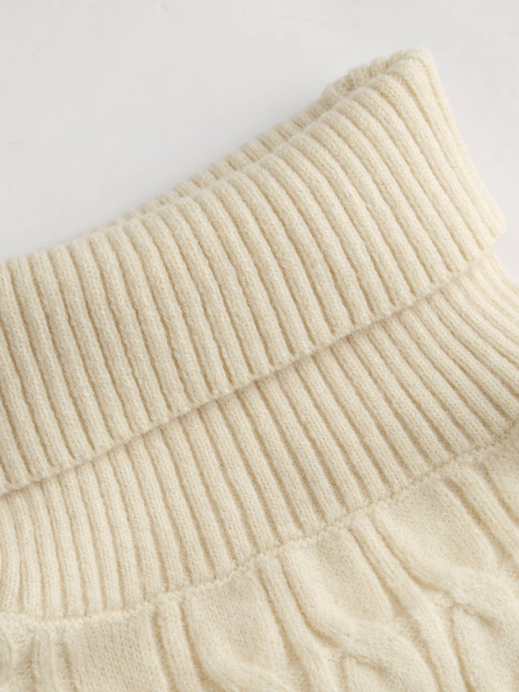 Cable Knit Turtleneck Solid Long Sleeve Crop Top | CT61 - view 3