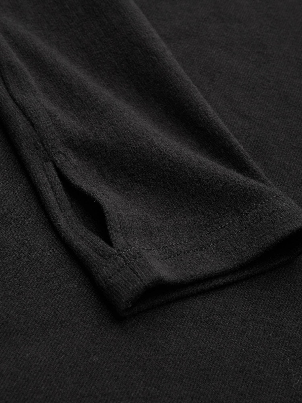 Thermal Cotton-blend Square Neck Solid Thumb Hole Long Sleeve Tee | TS56 - view 3