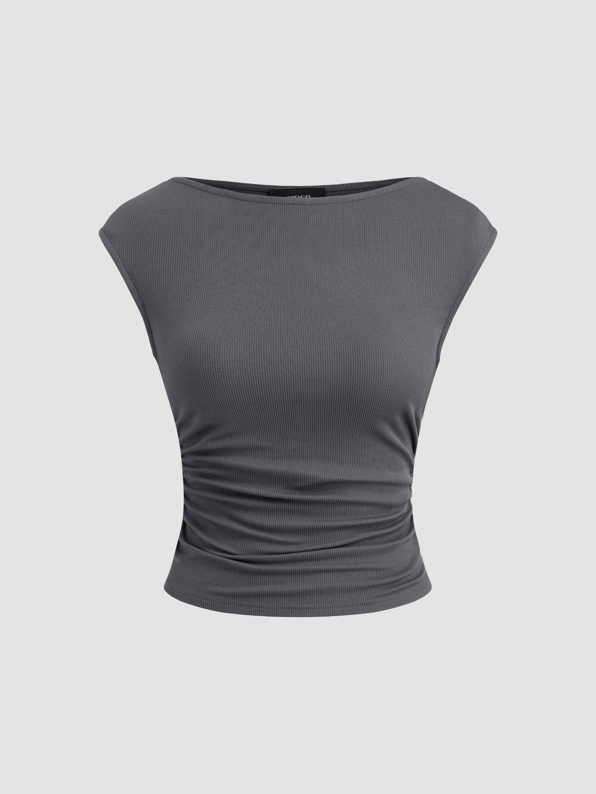 Boat Neck Solid Ruched Tank Top | TT98 - view 39