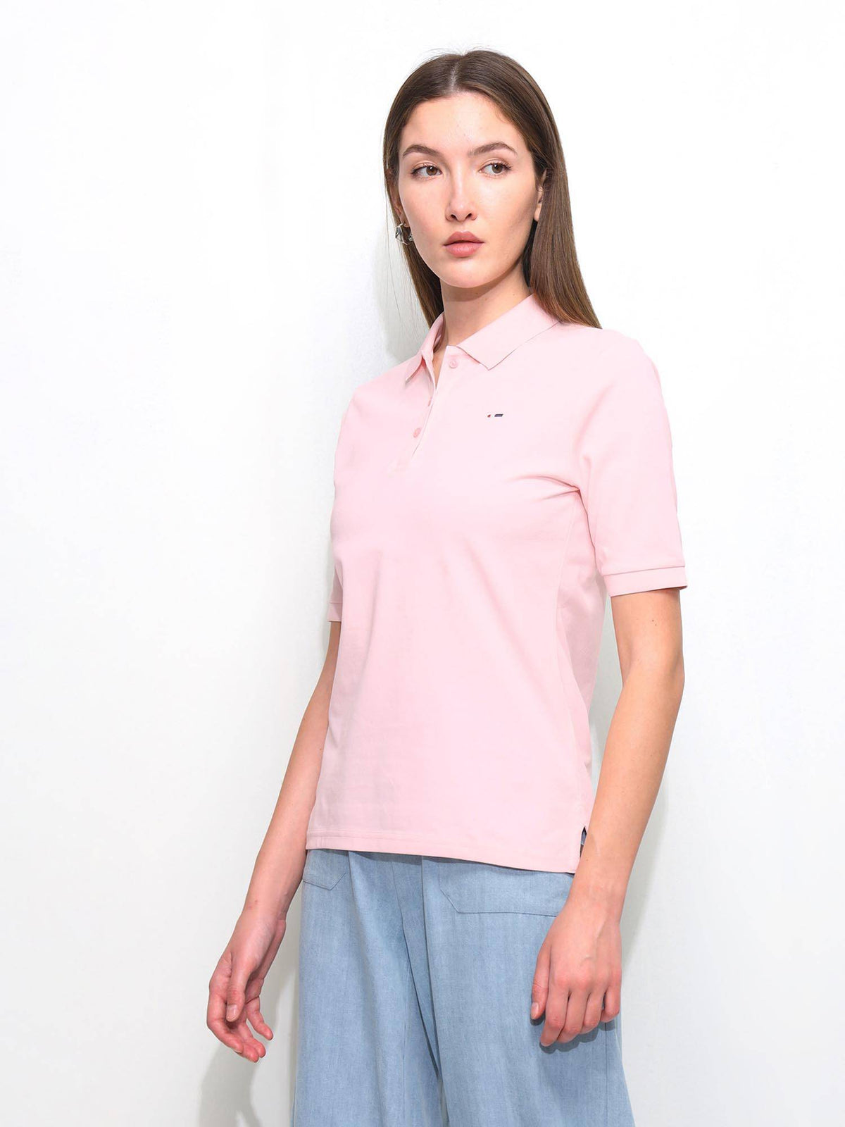Pink Women Solid Regular Fit Polo T-Shirt | PW43 - view 4