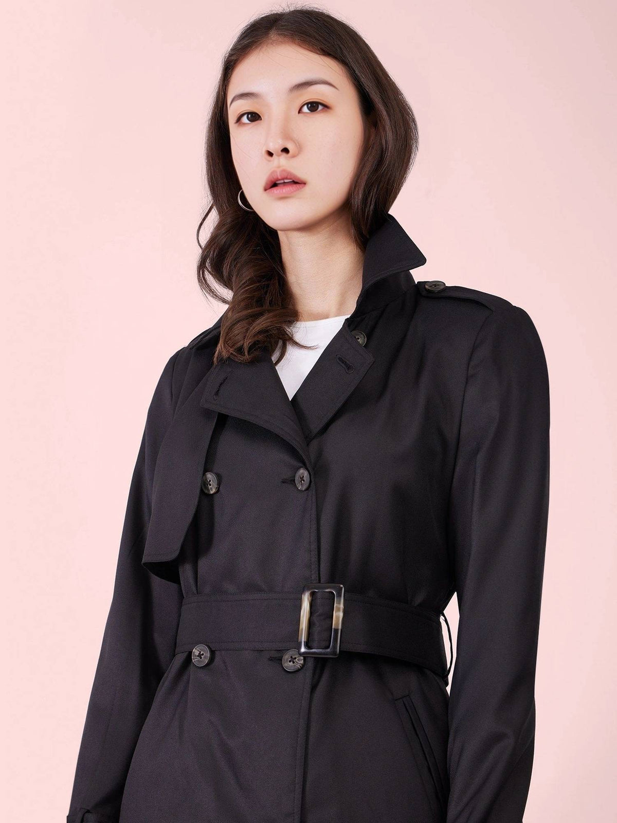 Black Double Trench Coat with Belt (Set of 2) | JC78 - view 5