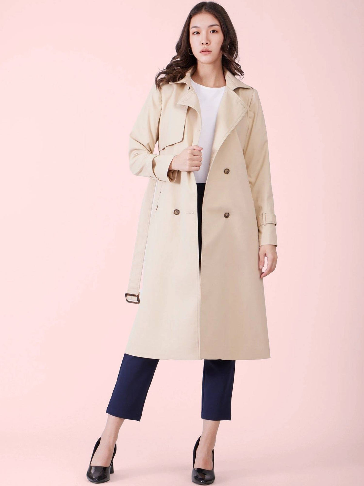 Black Double Trench Coat with Belt (Set of 2) | JC78 - view 12