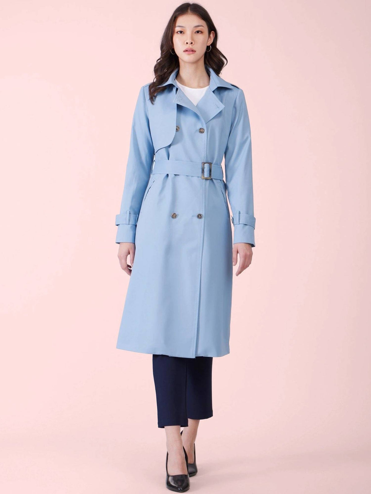 Black Double Trench Coat with Belt (Set of 2) | JC78 - view 17