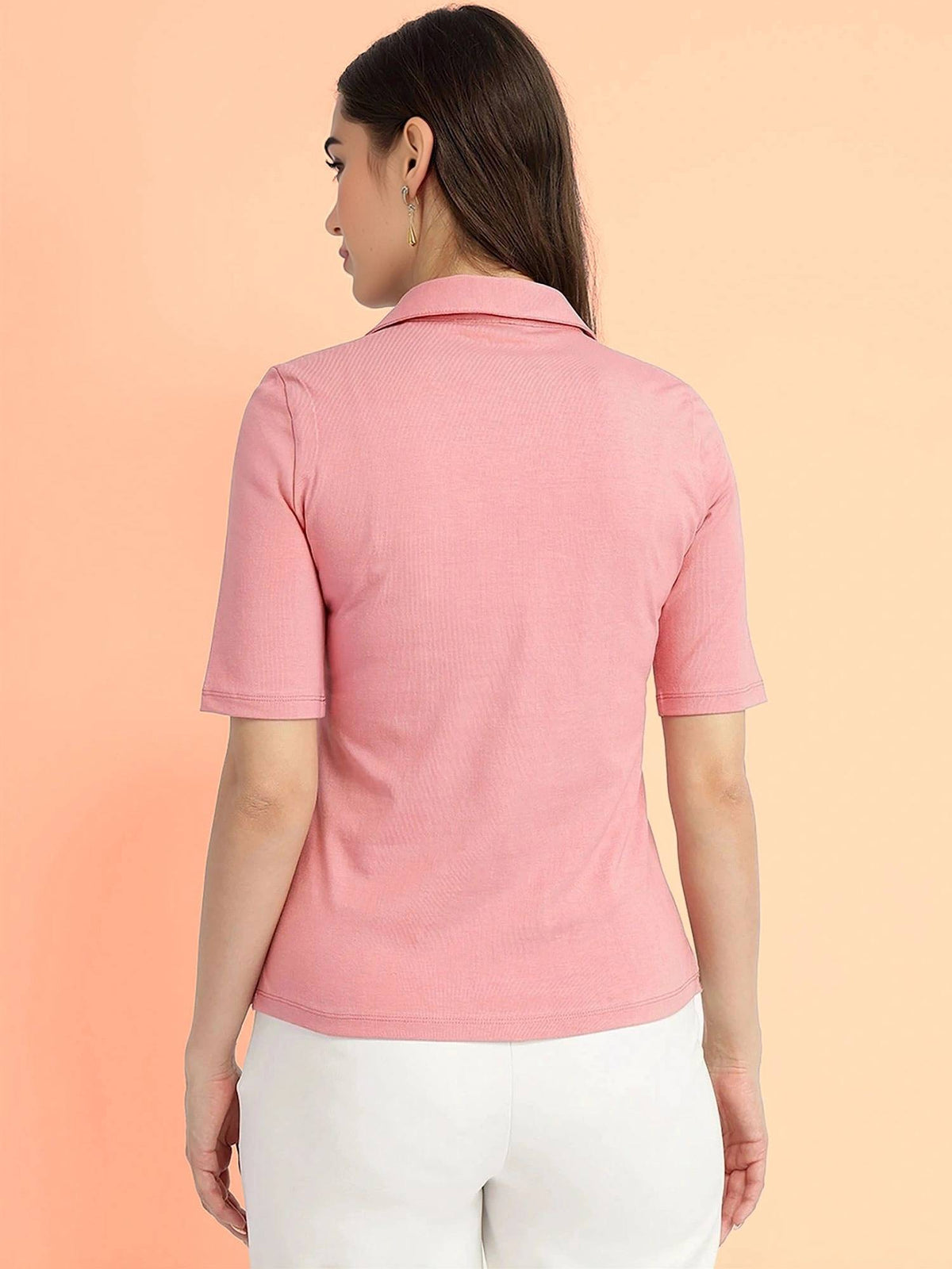 Cotton Polo T-Shirt - Pink | PW43 - view 5
