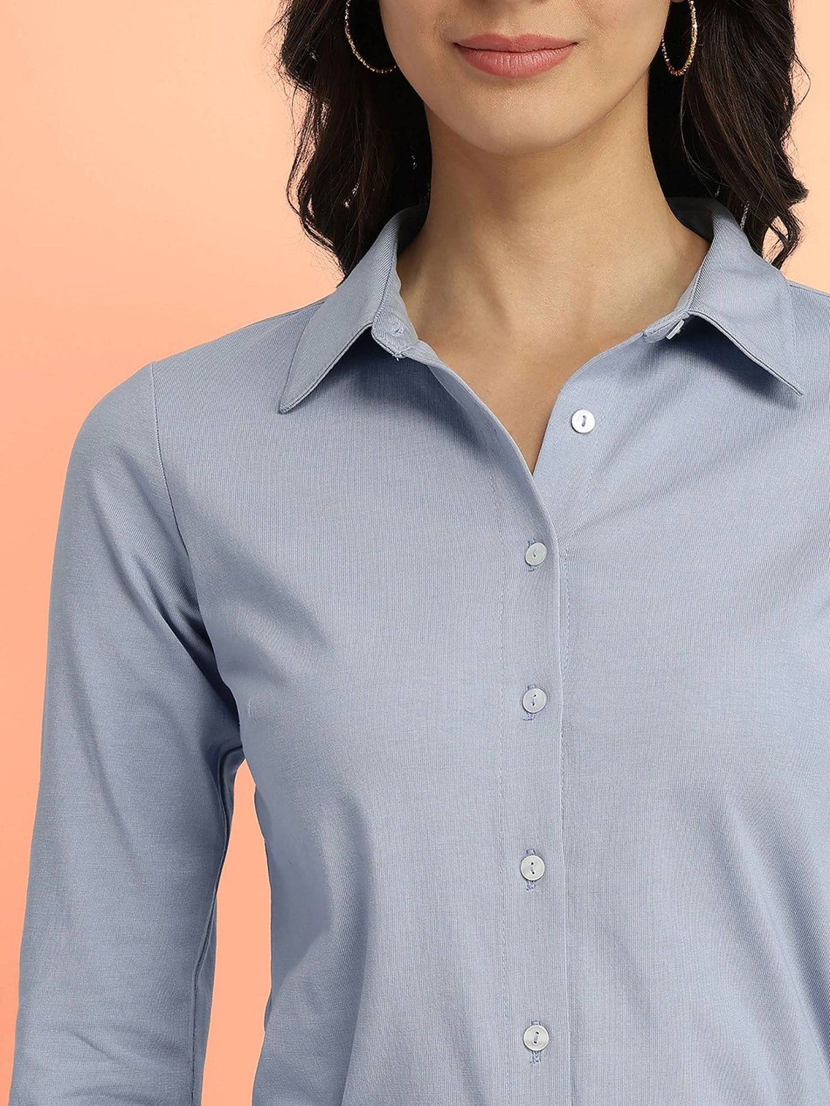 Cotton Knit Shirt - Blue | S67 - view 2