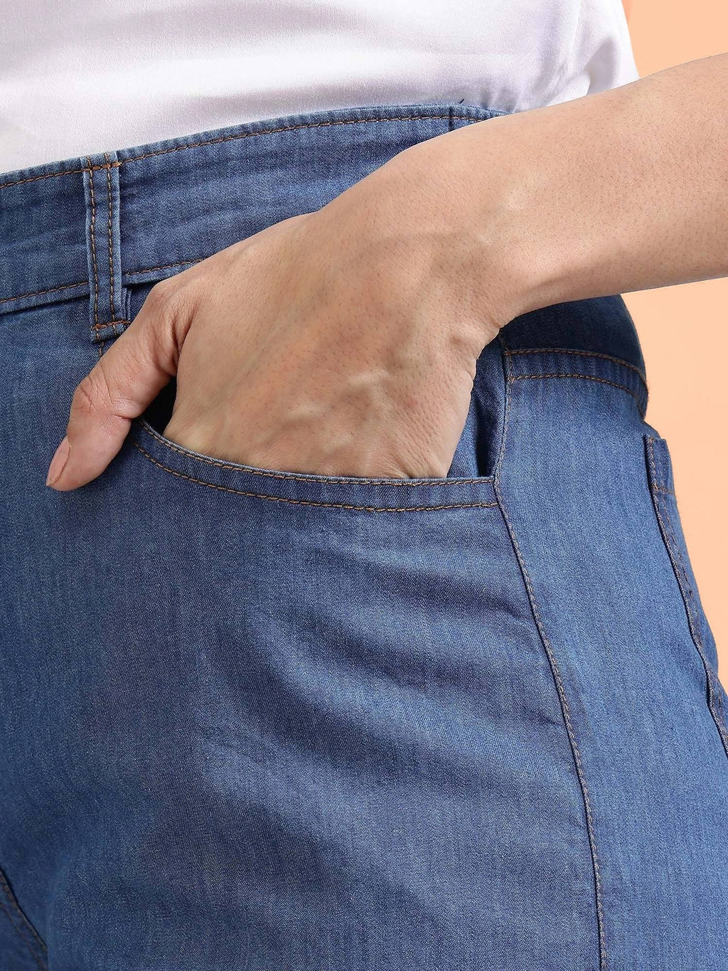Blue Denim Wide Leg Jeans | BG78 - view 2