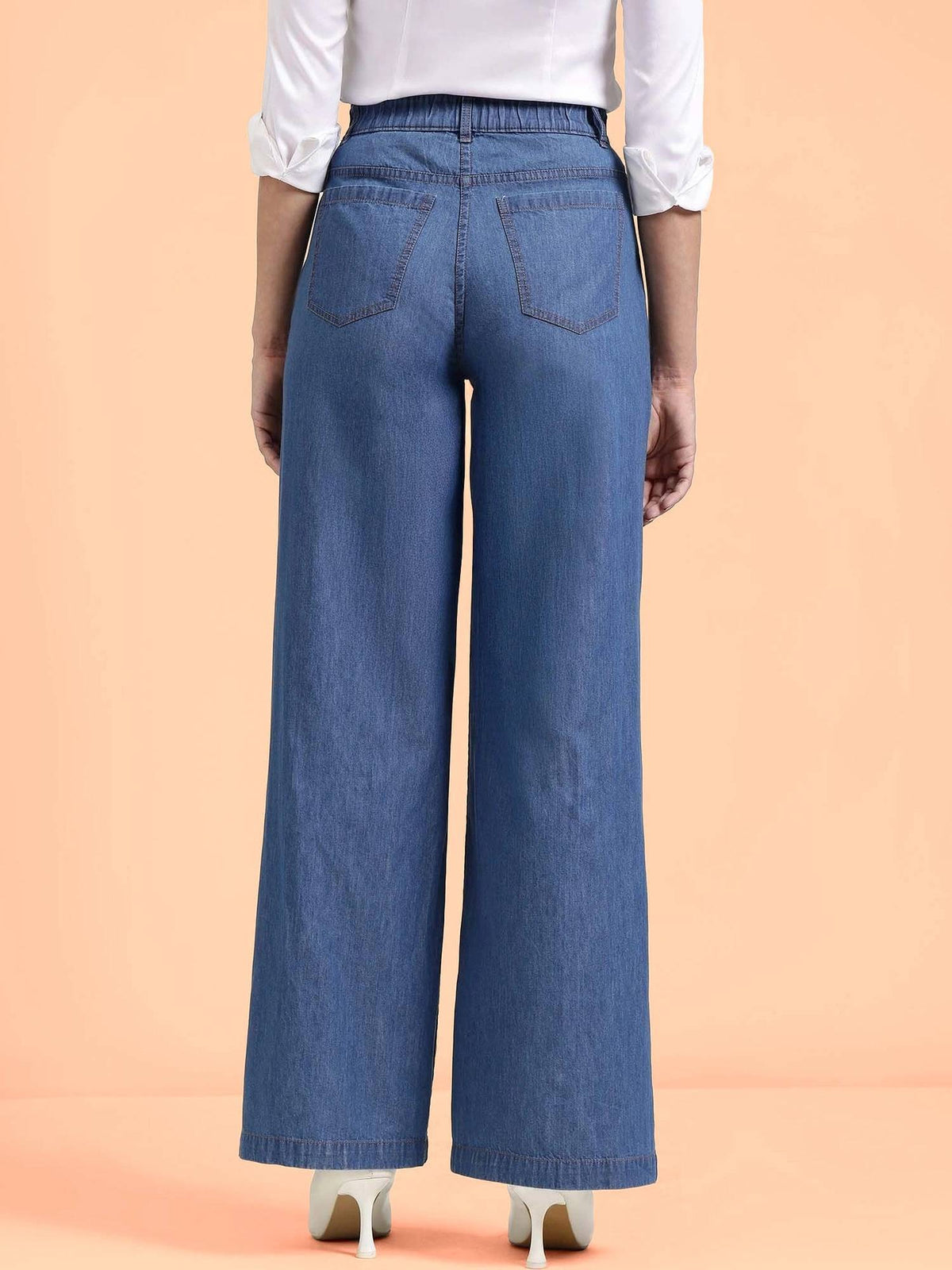 Blue Denim Wide Leg Jeans | BG78 - view 5