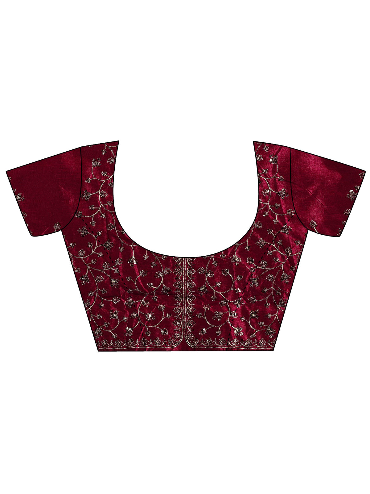 Libas Red Solid Silk Blend Saree With Unstitched Blouse Piece