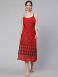 Women Dark Brown Rayon Printed Calf Length Straight Kurta | U3S - view 7