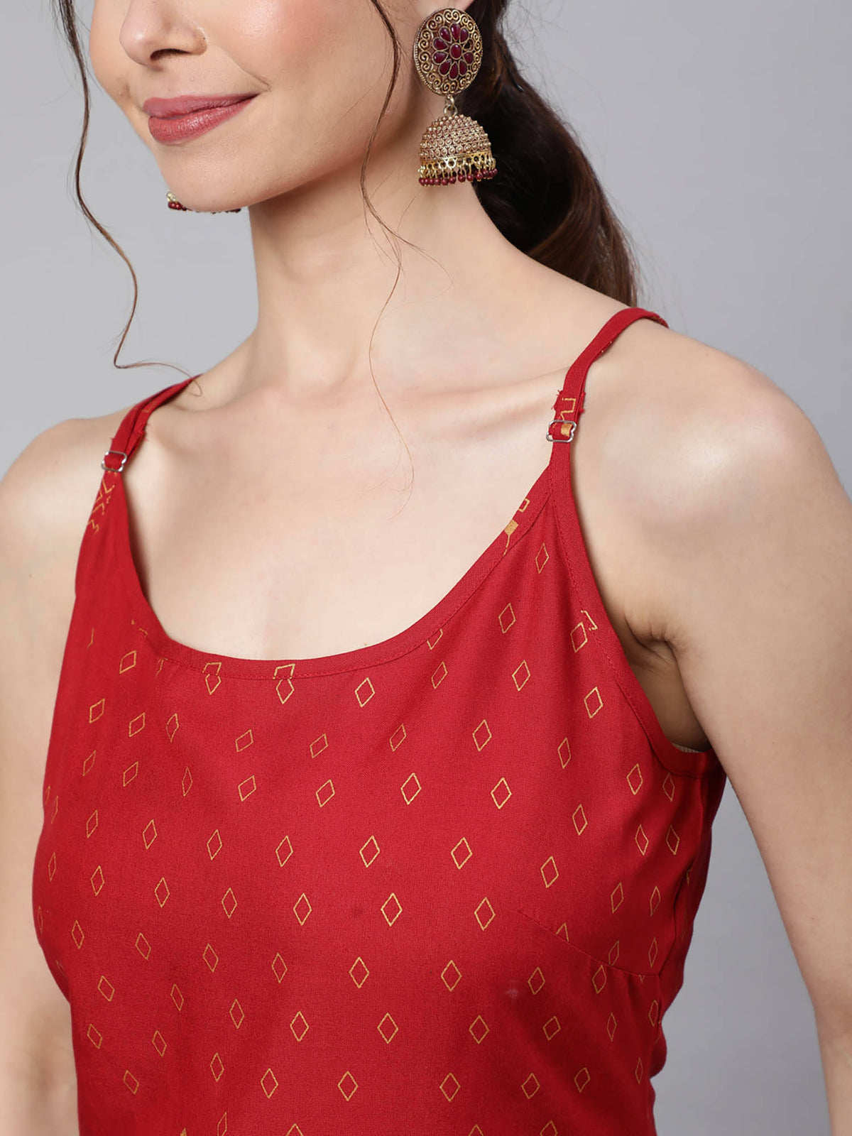 Women Dark Brown Rayon Printed Calf Length Straight Kurta | U3S - view 12
