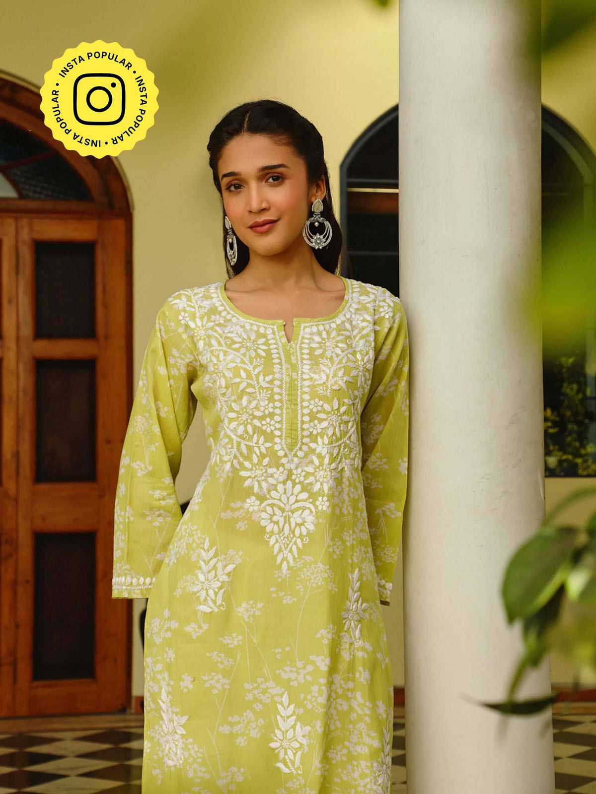 Chikankari Woven Printed Long Kurta | FY93 - view 26