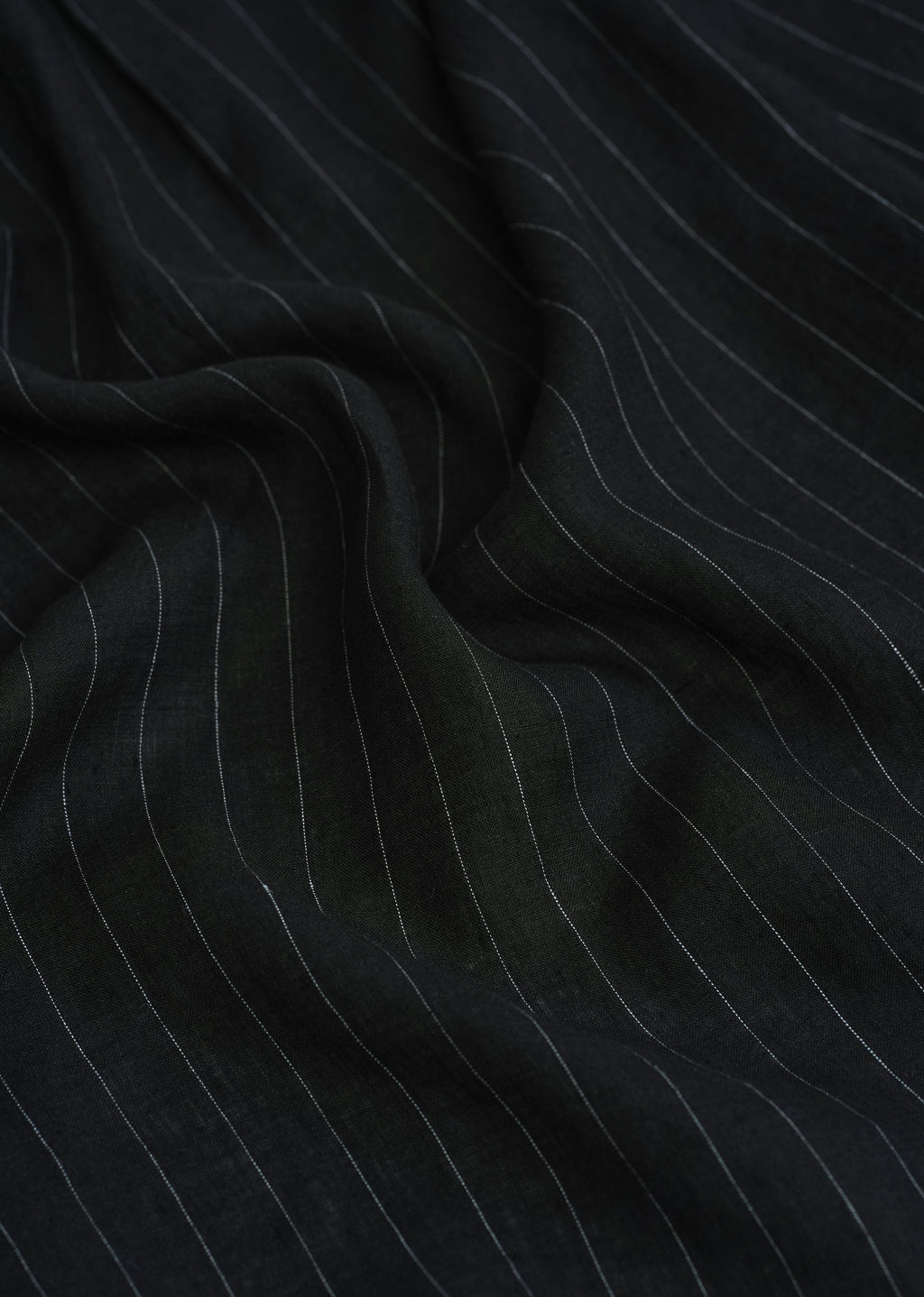Black Striped Pure Linen Shirt