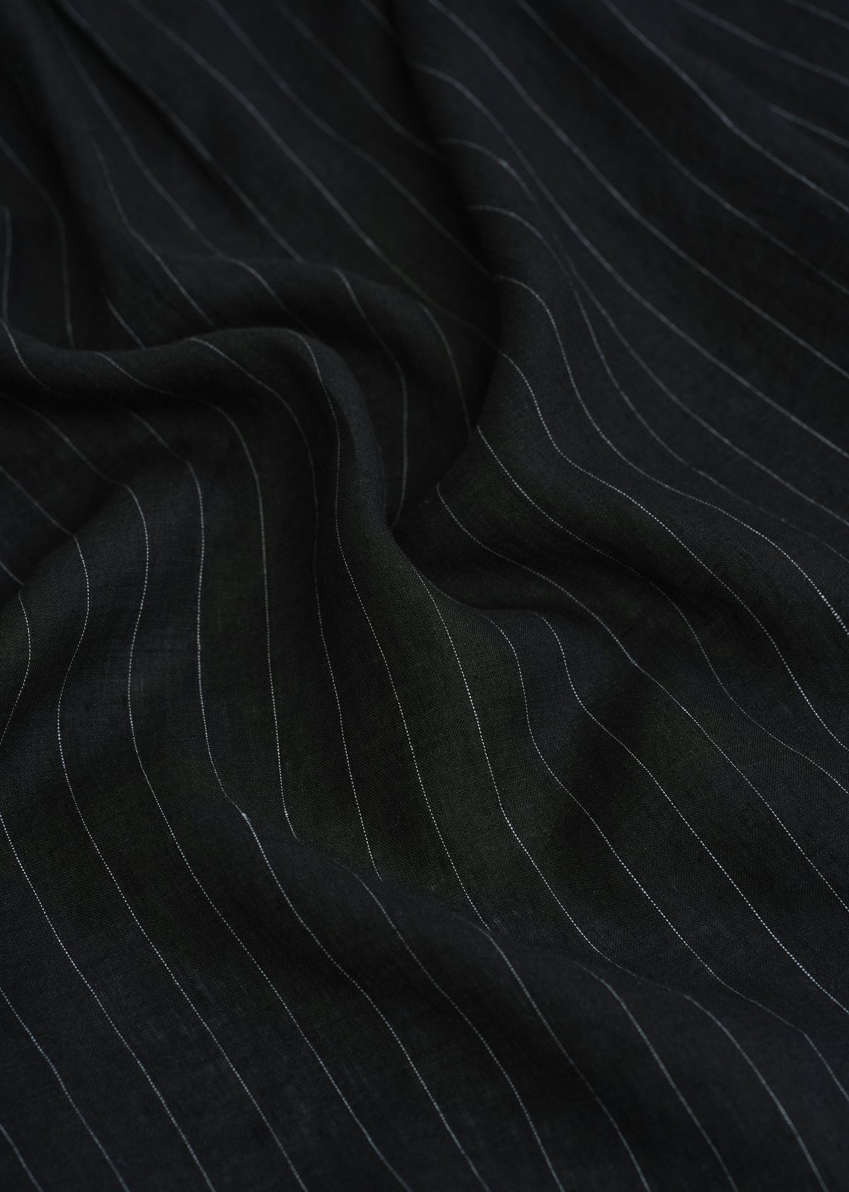 Black Striped Pure Linen Shirt