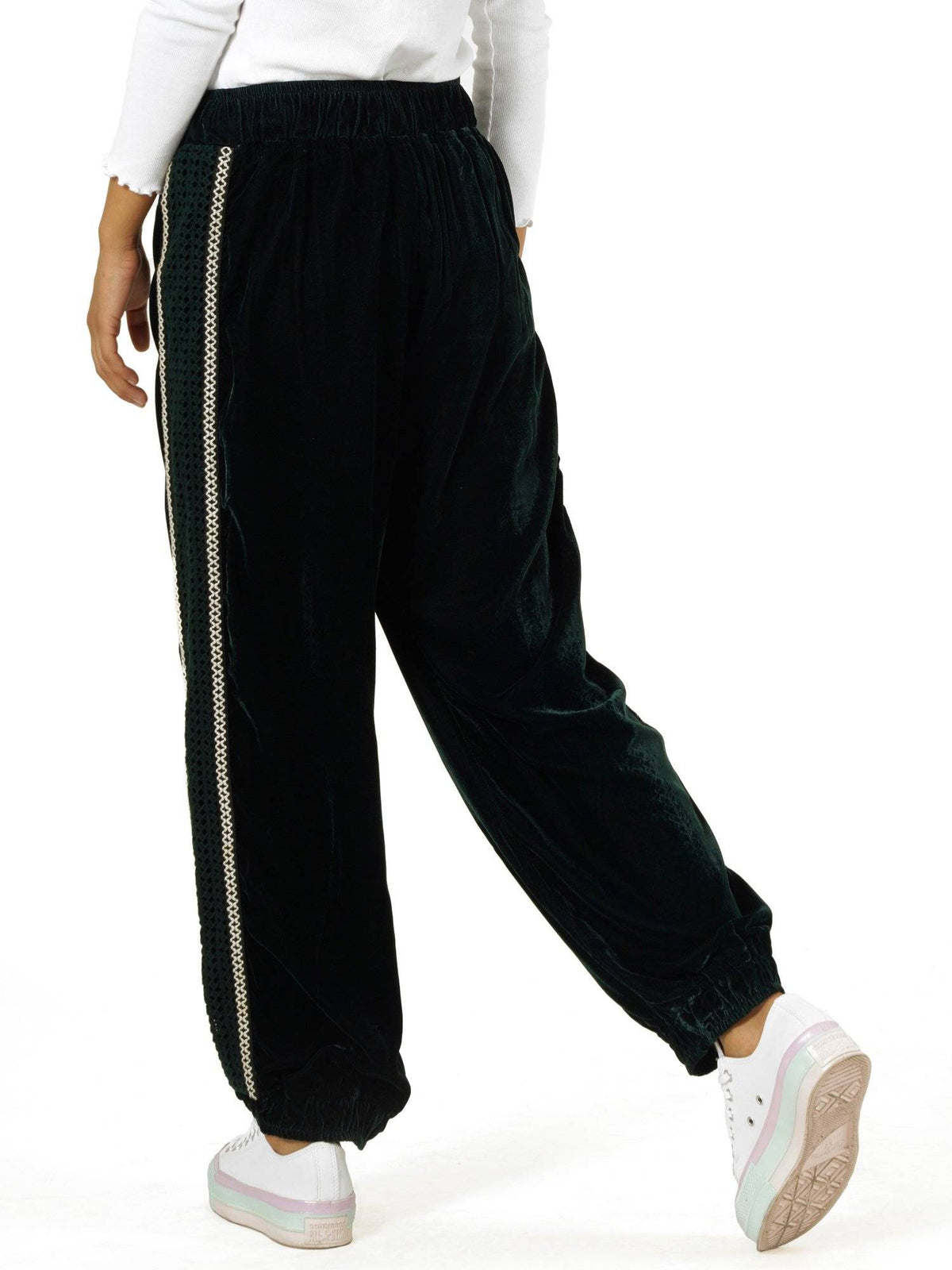Pink Solid Velvet Joggers | WJ89 - view 8