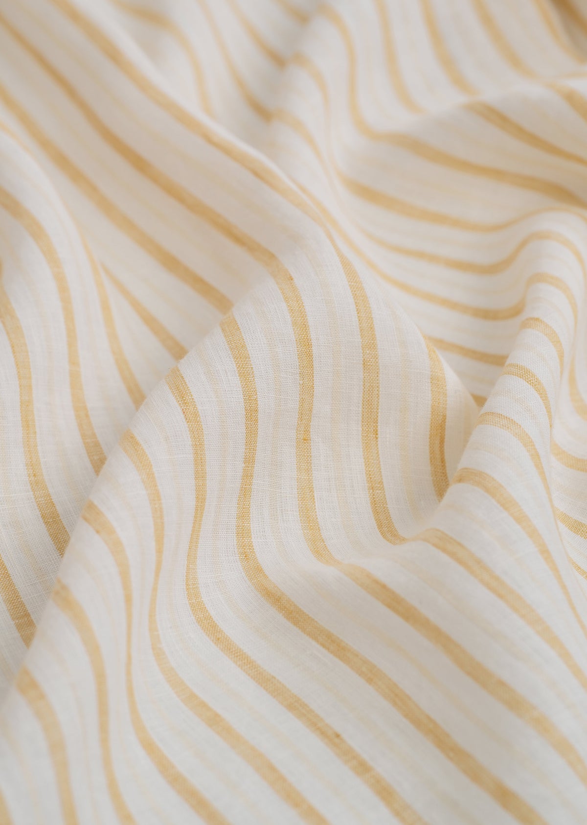 100% Linen Yellow Self-Stripe Shirt