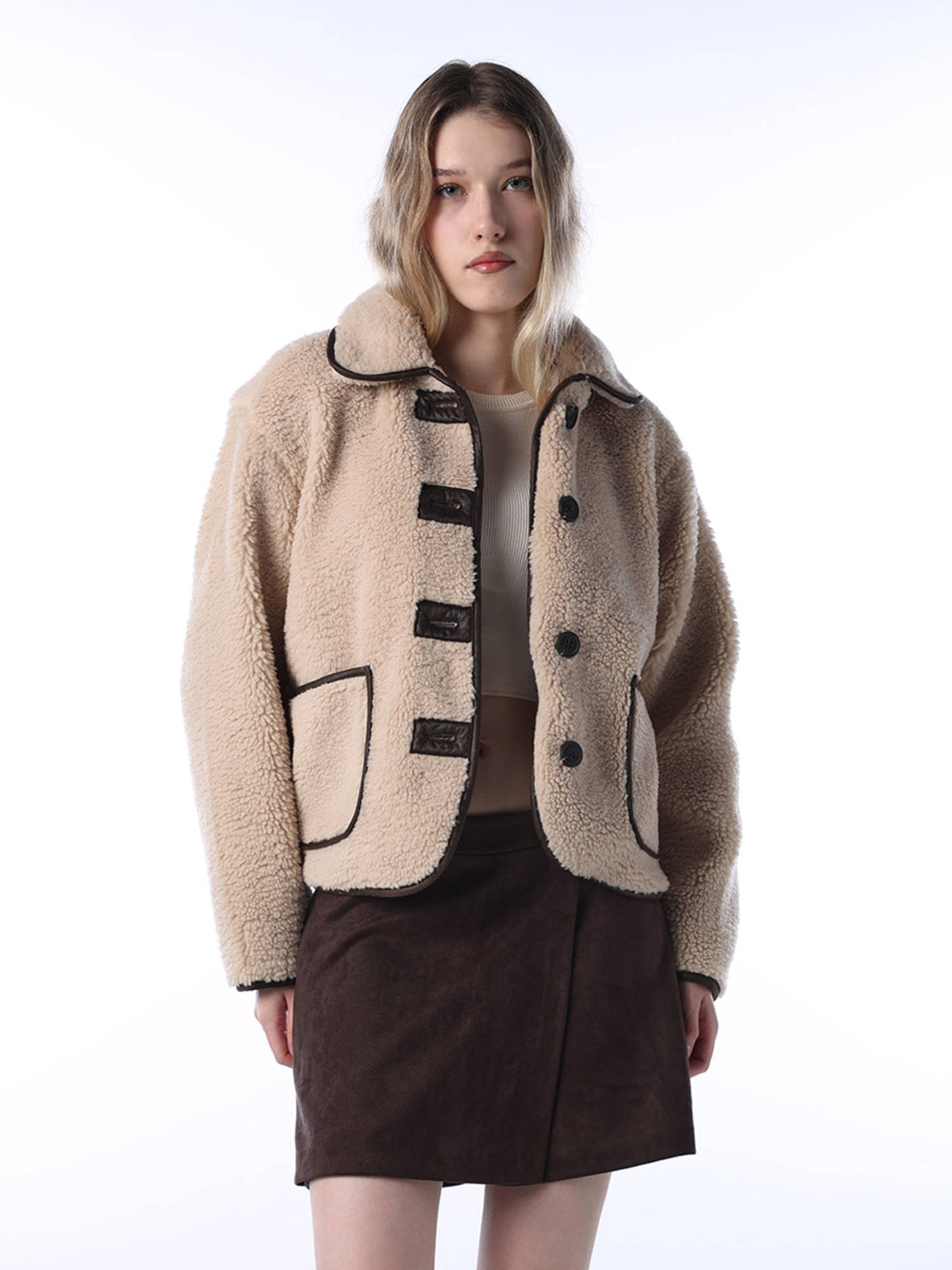 Women Beige Regular Fit Beige Jacket | JC78 - view 1