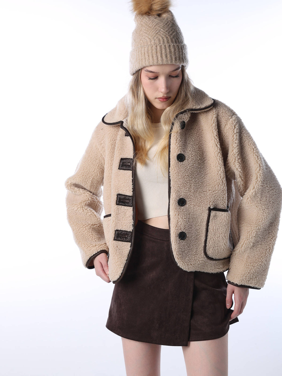 Women Beige Regular Fit Beige Jacket | JC78 - view 3