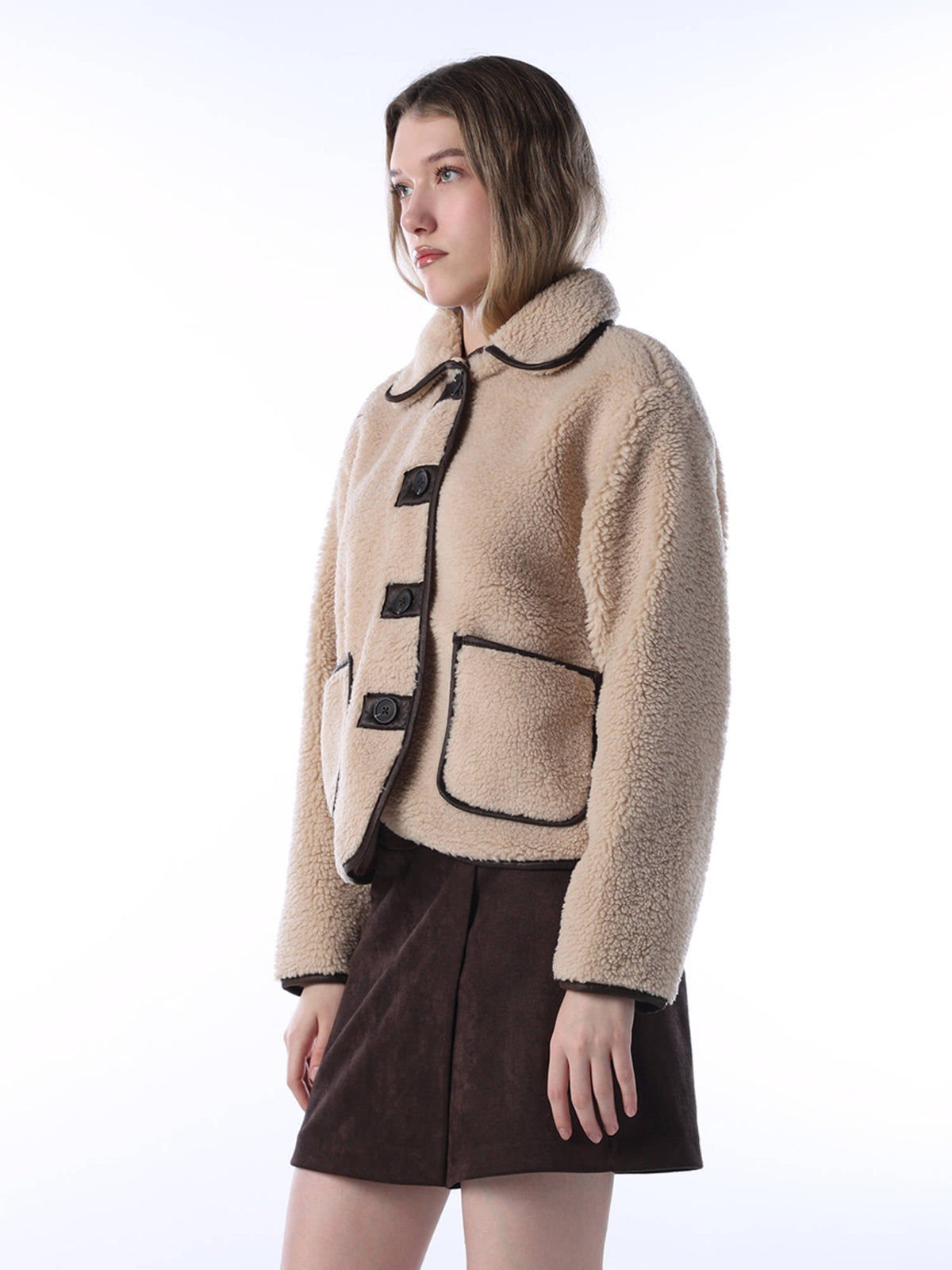Women Beige Regular Fit Beige Jacket | JC78 - view 5
