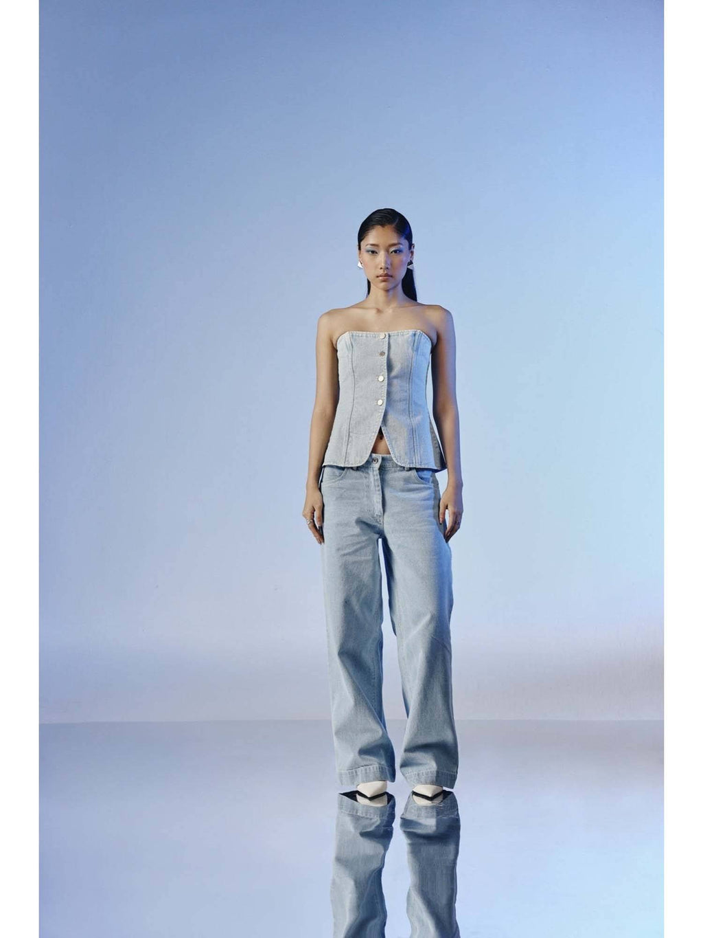 Halo Blue Strapless Top | TT90 - view 1