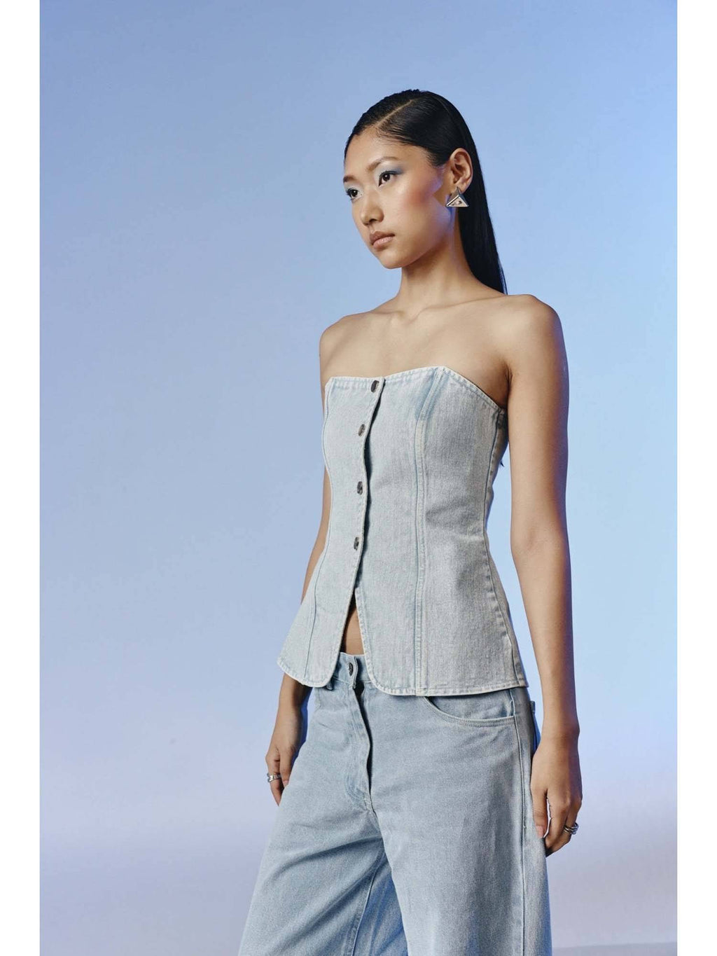 Halo Blue Strapless Top | TT90 - view 2