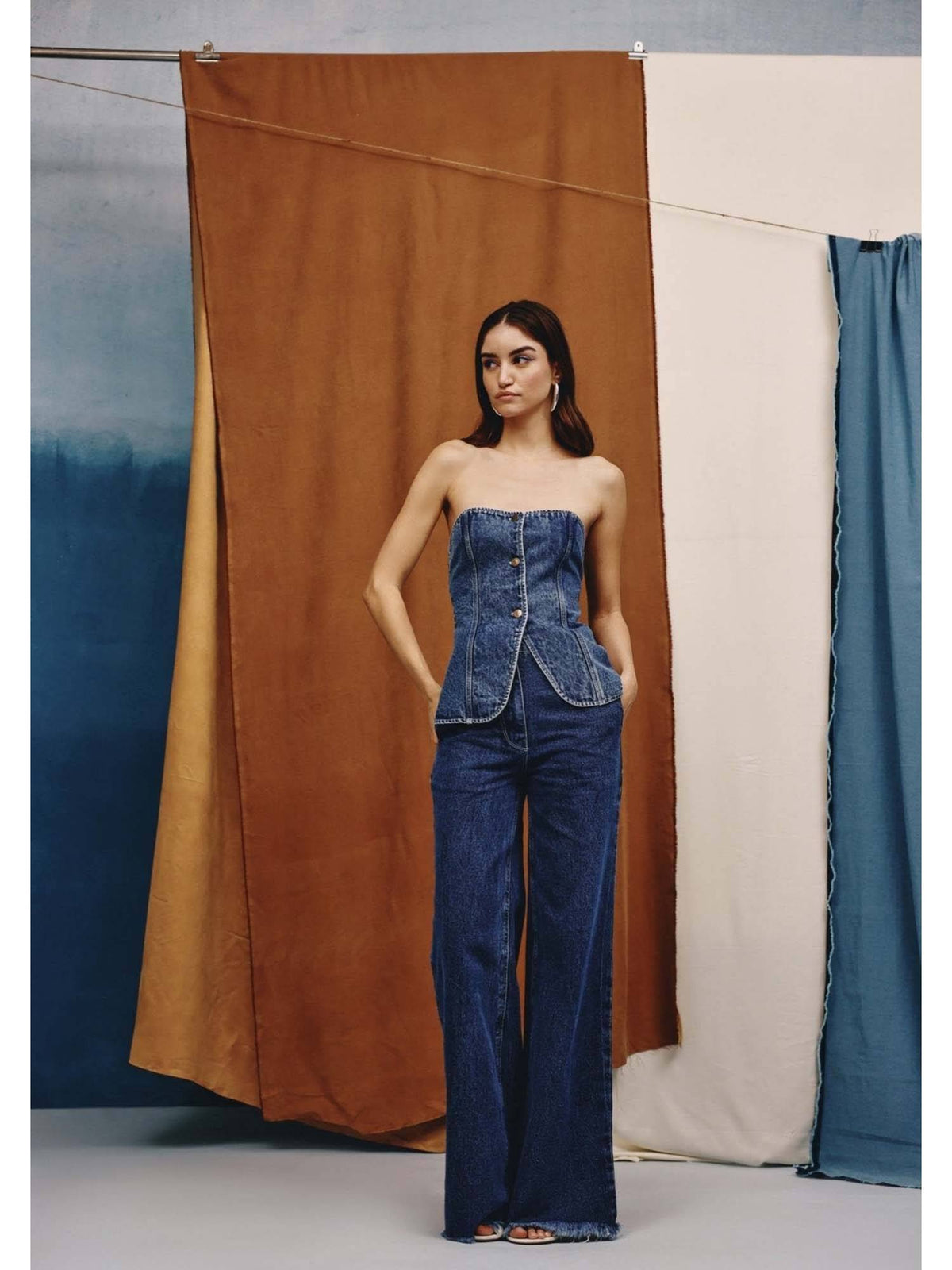 Icon Denim Strapless Bustier | TT90 - view 1