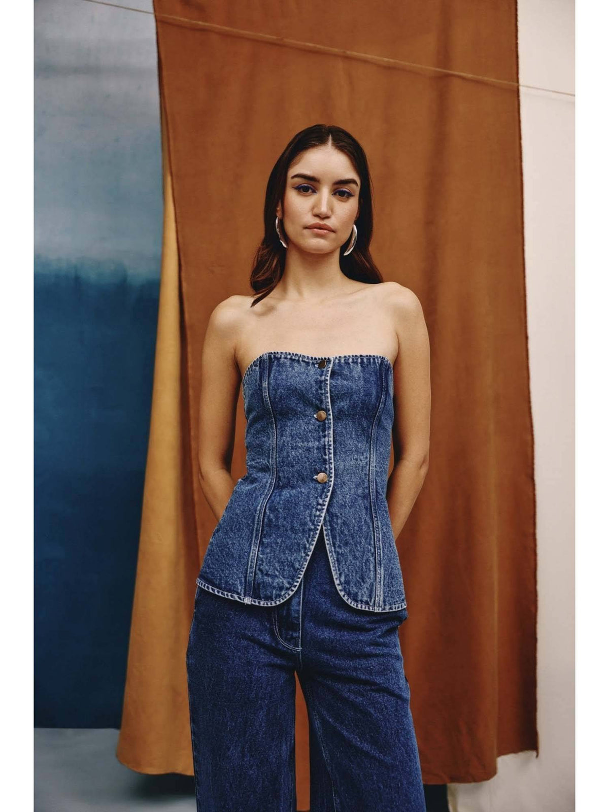 Icon Denim Strapless Bustier | TT90 - view 4