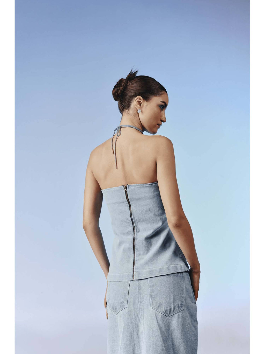 Mist Blue Strapless Top | TT90 - view 2