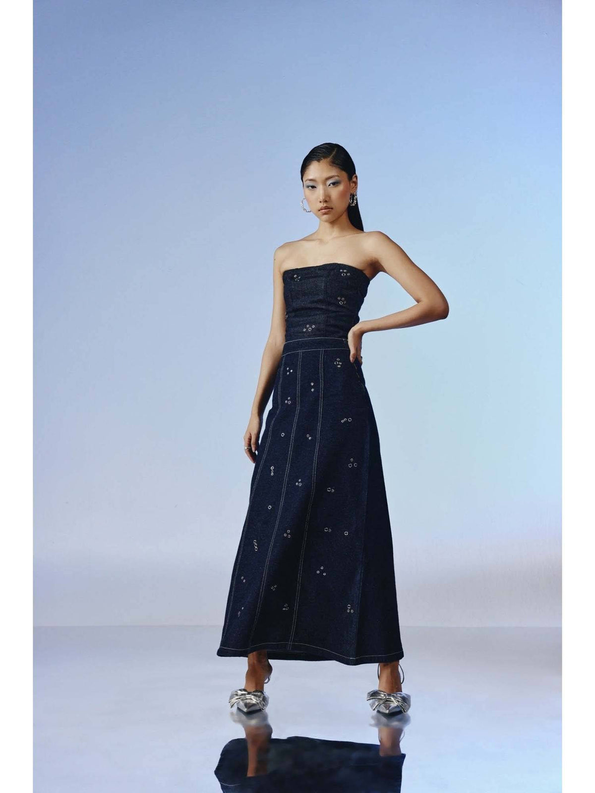 Vanta Blue Strapless Denim Top | TT90 - view 3