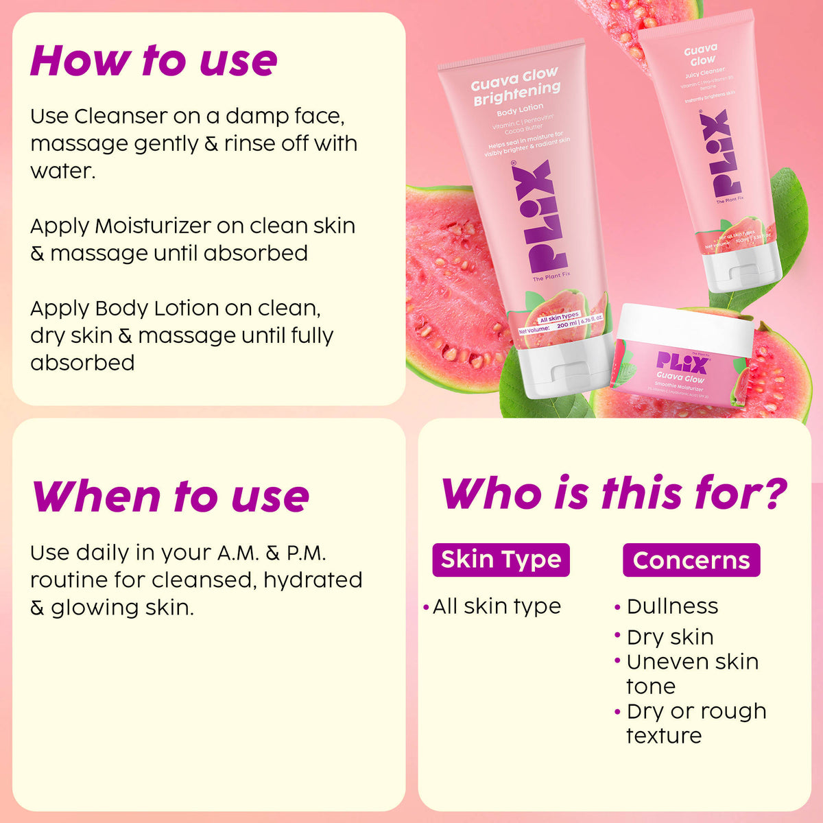 Guava Glow Trio Lightweight, Nourishing & Radiance-Boosting Combo | PL1 - view 6