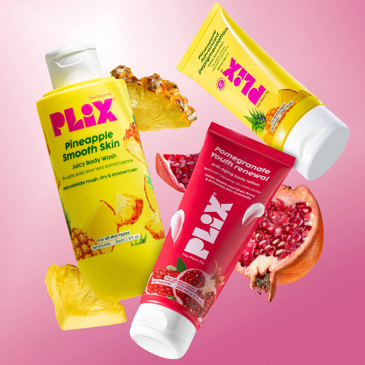 Pomegranate Youth Renewal Lotion + Pineapple Body Wash & Sunscreen | PL1 - view 2