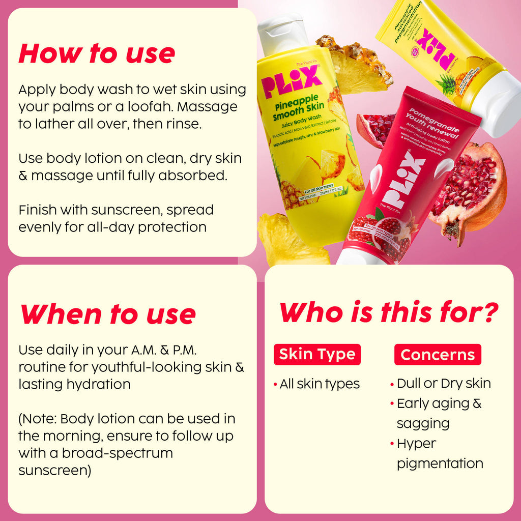 Pomegranate Youth Renewal Lotion + Pineapple Body Wash & Sunscreen | PL1 - view 7