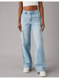 Women Blue Super High Rise Baggy Wide-leg Jeans | BG78 - view 1