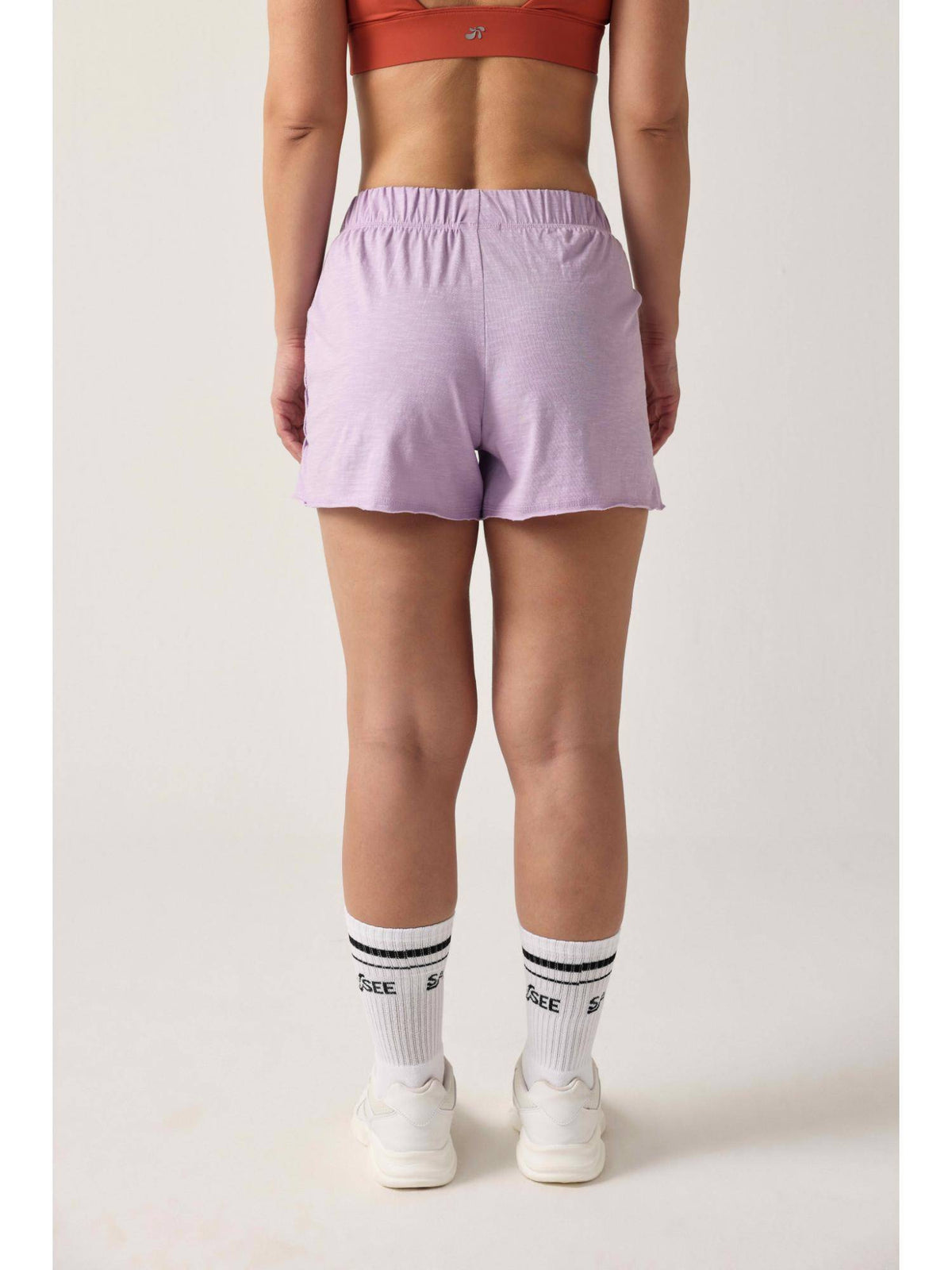 Cotton Slub Hot Lavender Shorts - view 2