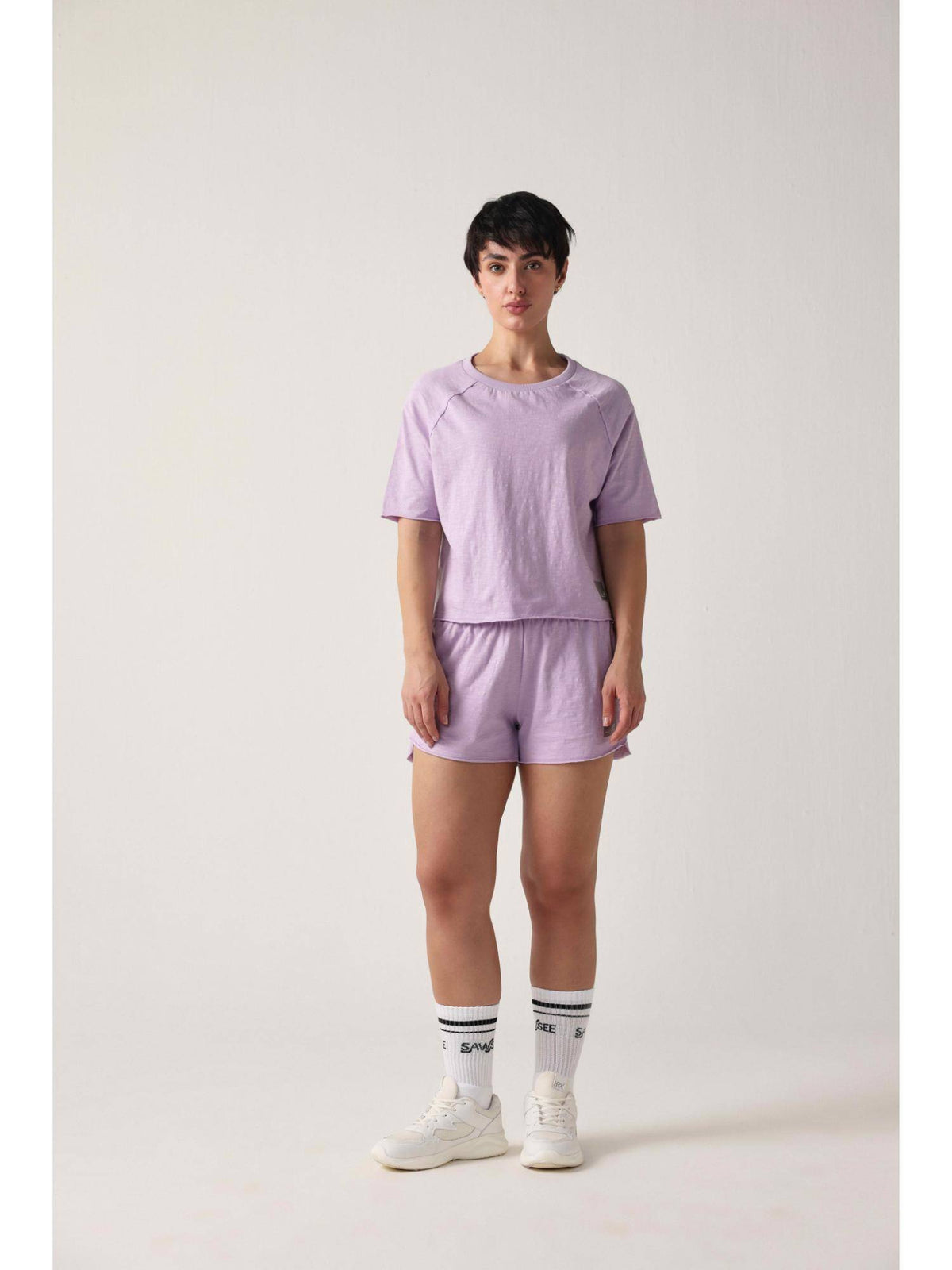 Cotton Slub Hot Lavender Shorts - view 4