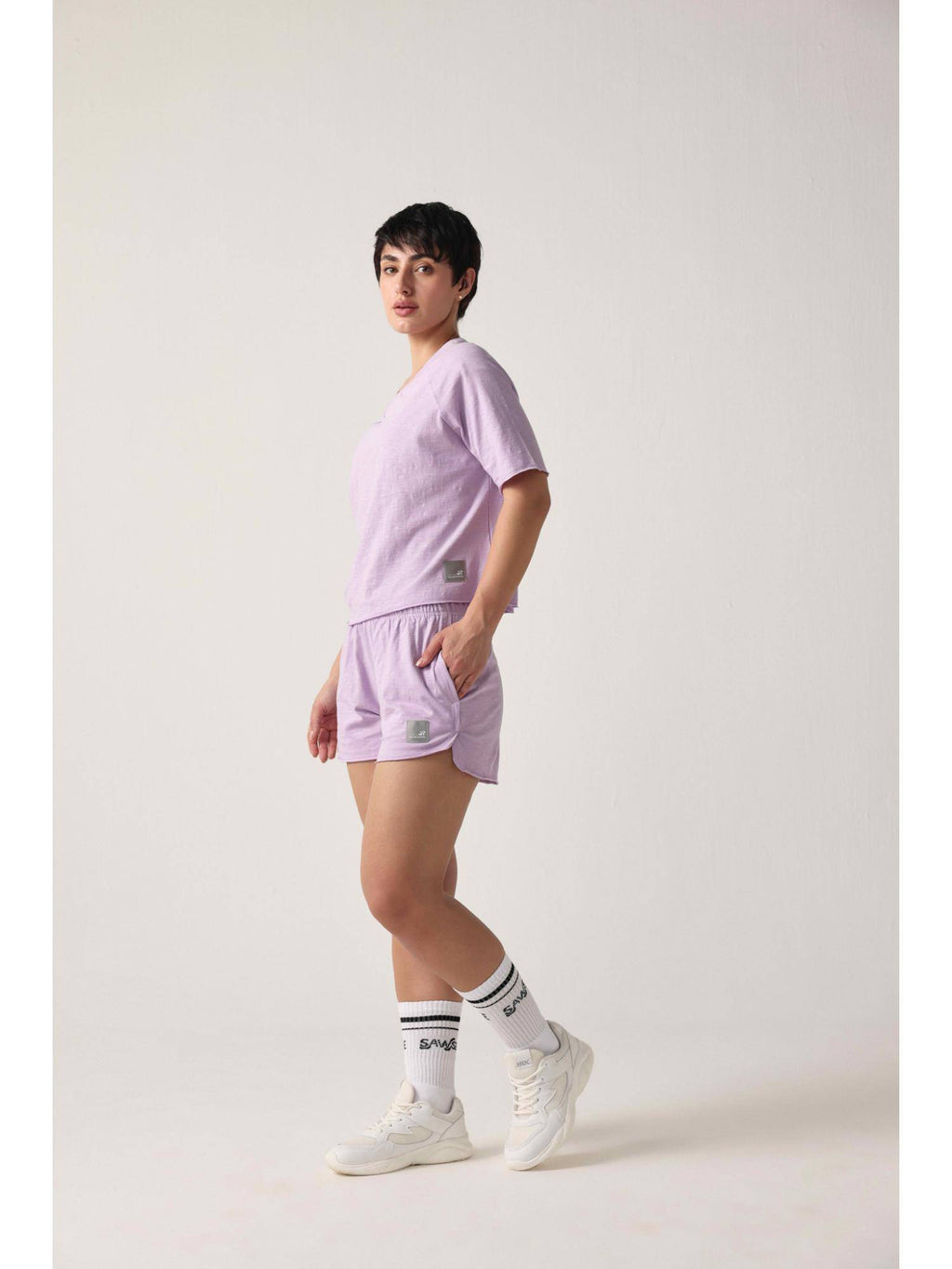 Cotton Slub Hot Lavender Shorts - view 5