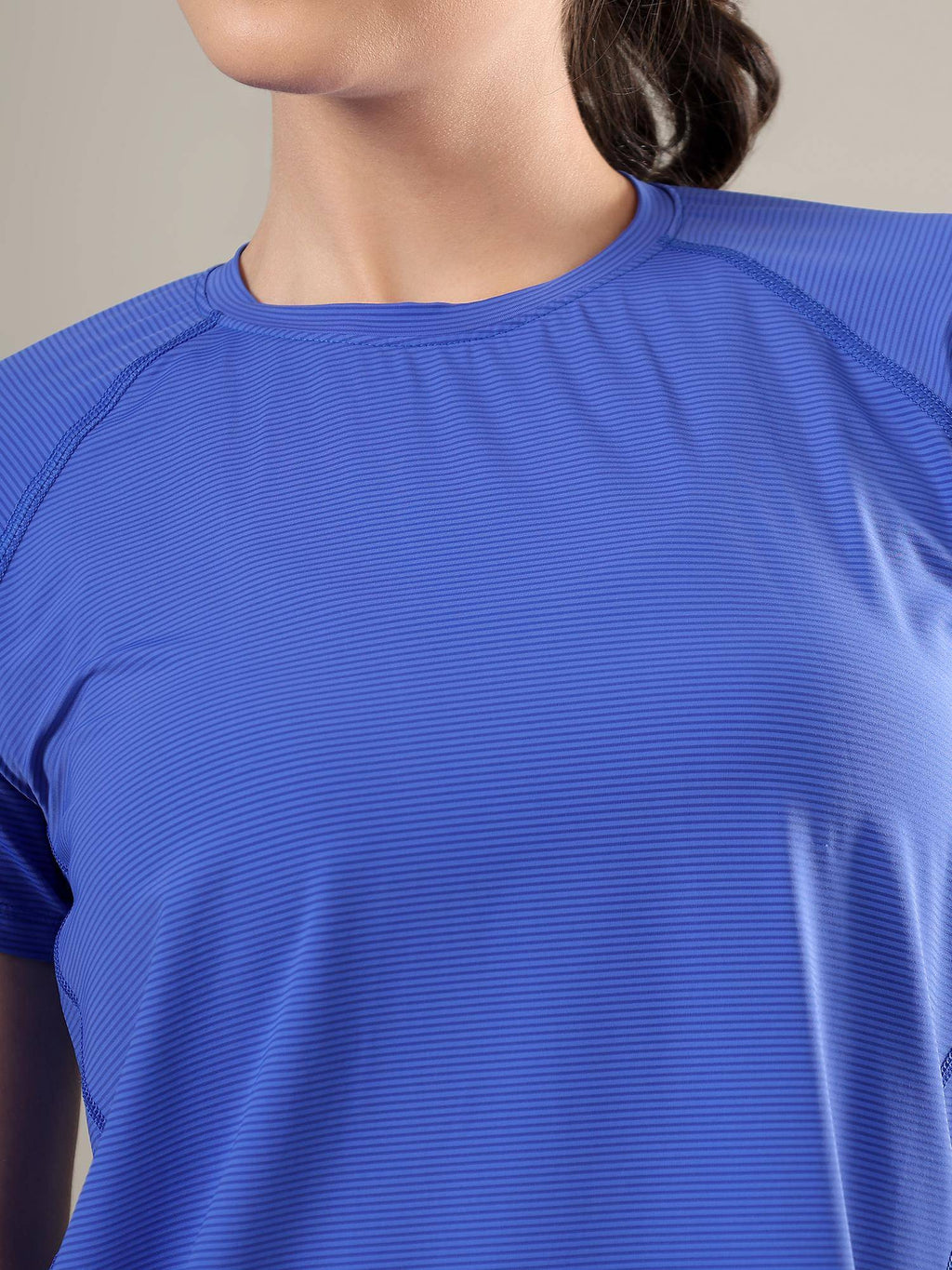 Women Blue Striped Active T-Shirt | TT89 - view 7