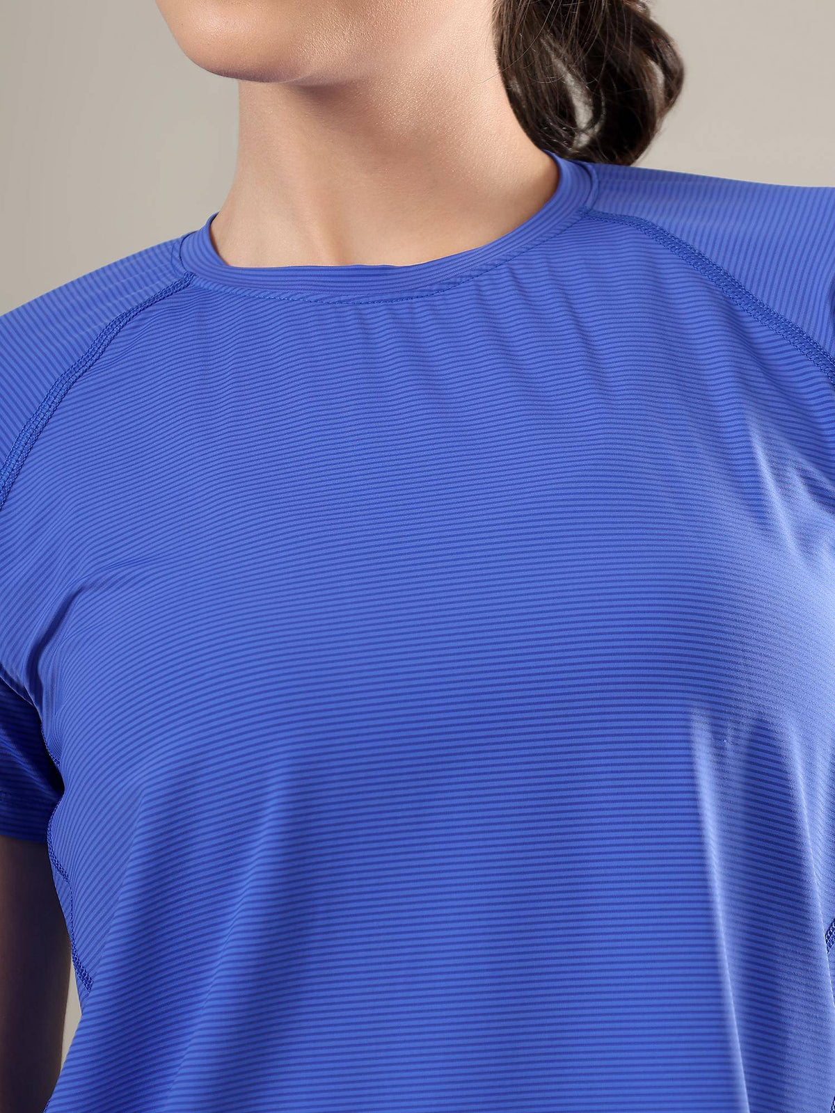 Women Blue Striped Active T-Shirt | TT89 - view 7