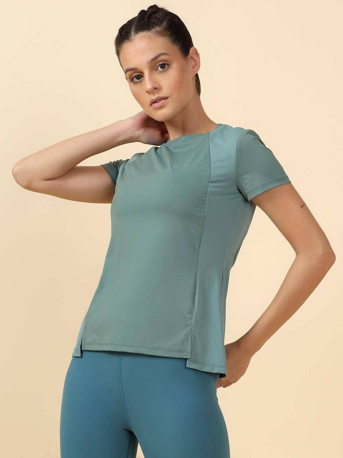 Women Matcha Green Active T-Shirt | TT89 - view 4