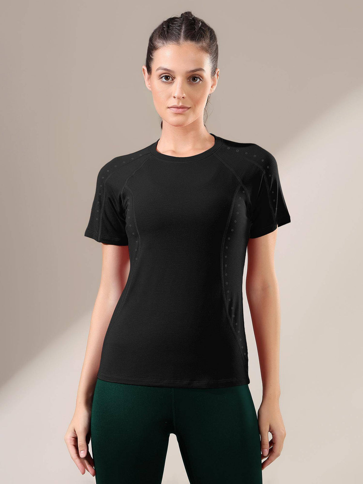 Women Pink Laser-Cut Motion T-Shirt | TT89 - view 23