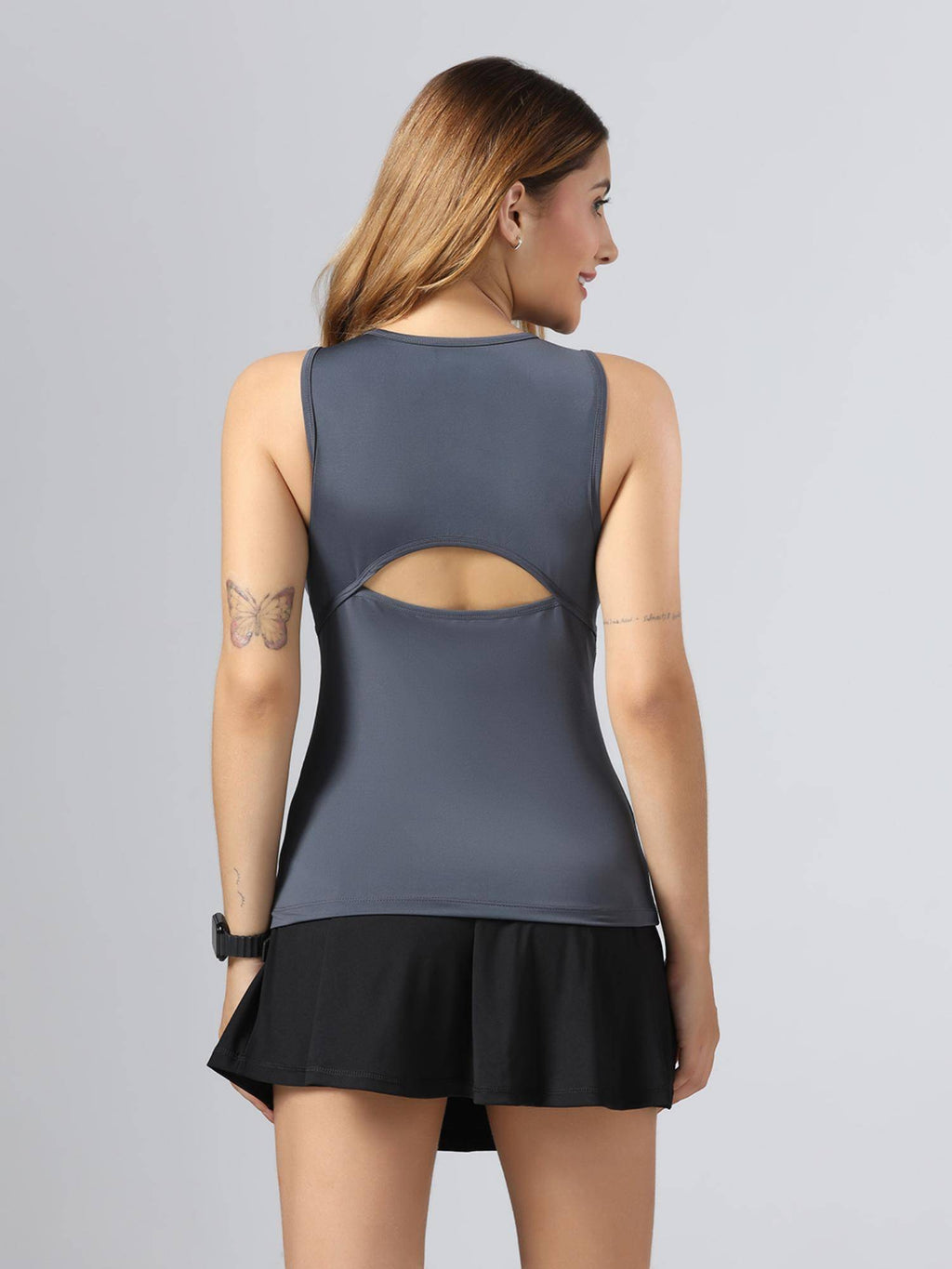 Bone-Dry Workout Tank Grey T-Shirt | TT89 - view 2