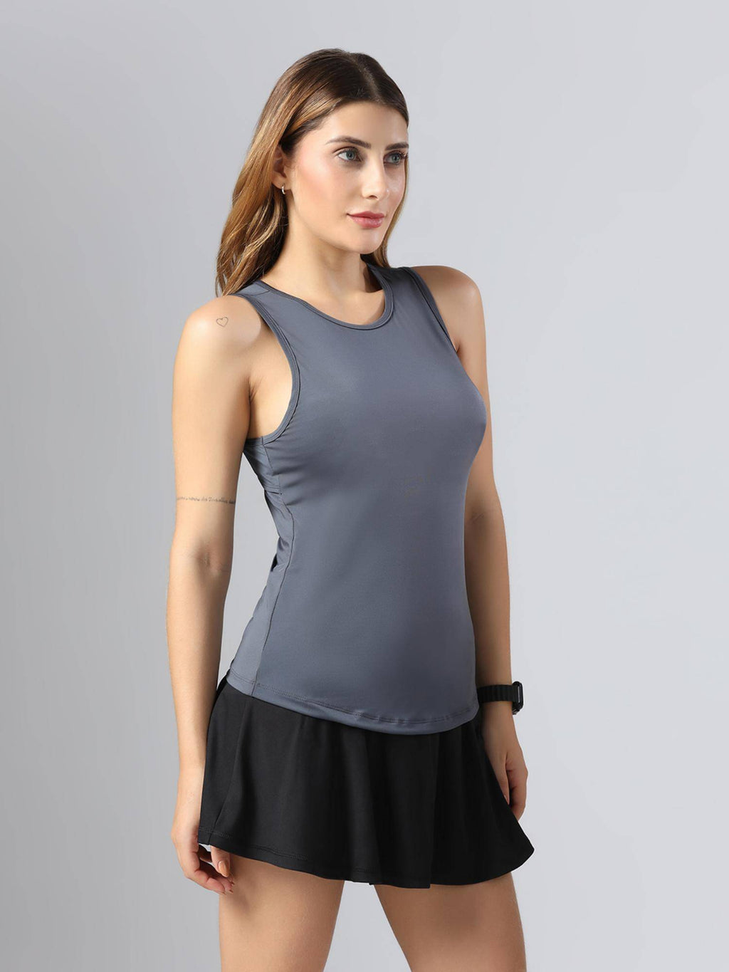Bone-Dry Workout Tank Grey T-Shirt | TT89 - view 4