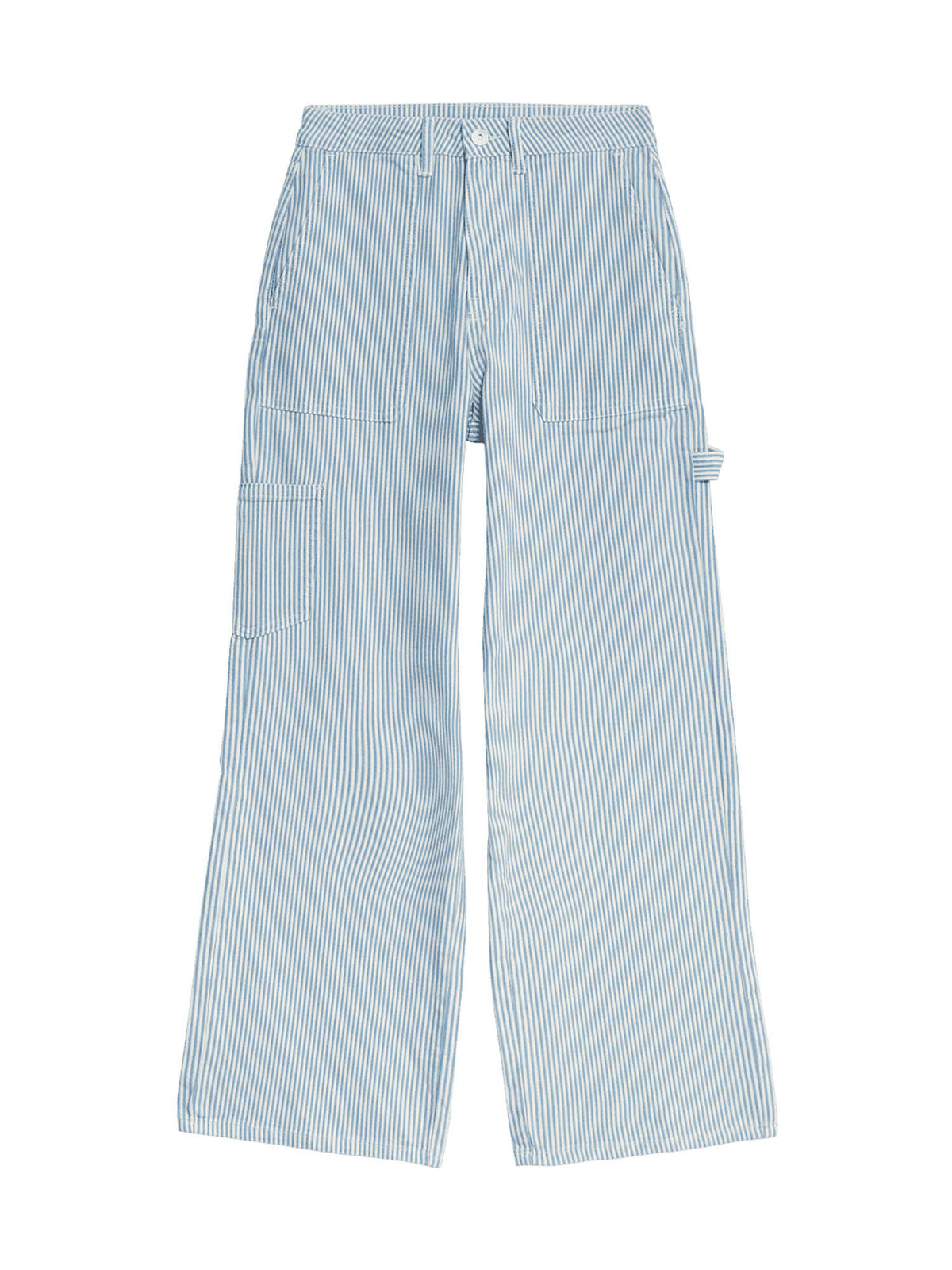Blue Relaxed High Waisted Carpenter Wide Leg Jeans | RF89 - view 3