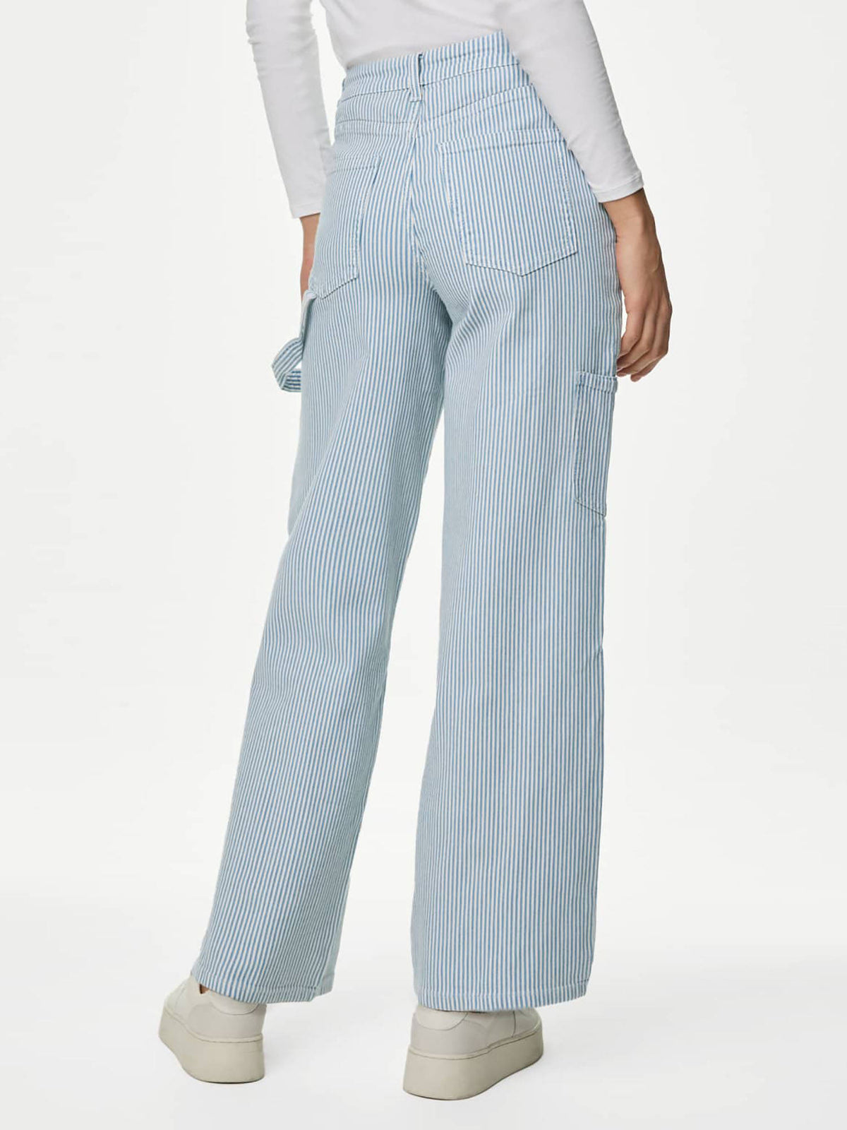 Blue Relaxed High Waisted Carpenter Wide Leg Jeans | RF89 - view 5