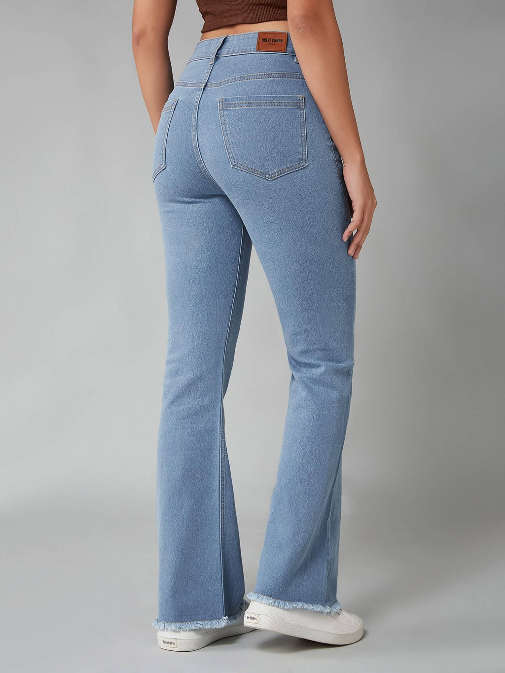 Bootcut Solid Stretchable Blue Denim Jeans | BT10 - view 4